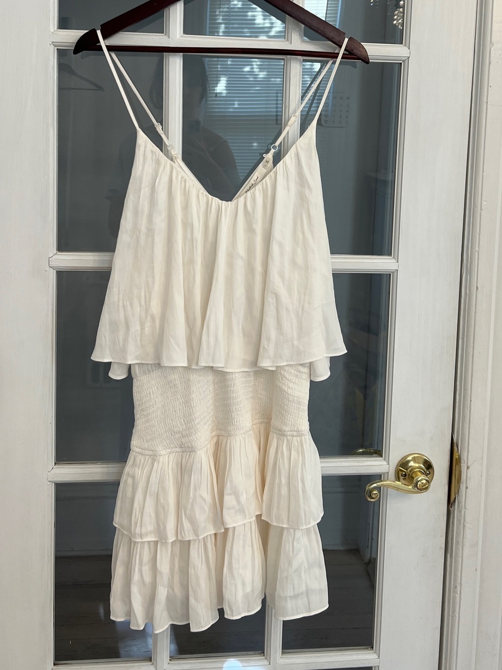 MUSTARD SEED Women's White Tiered Ruffle Sleeveless Romper Size L NEW